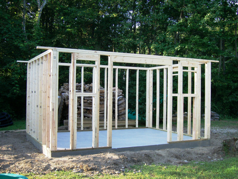 how to build a shed on an existing concrete slab